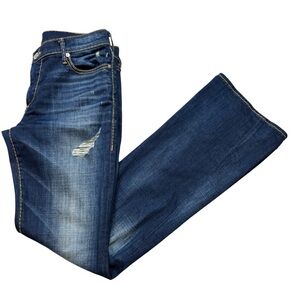 True Religion Women's Boot Cut Jeans - Dark Blue with Fading